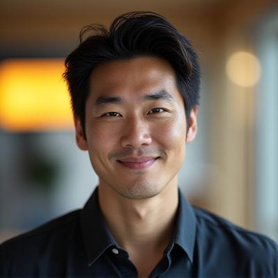 クリエイティブ部門責任者、鈴木浩二氏のプロフェッショナルなポートレート